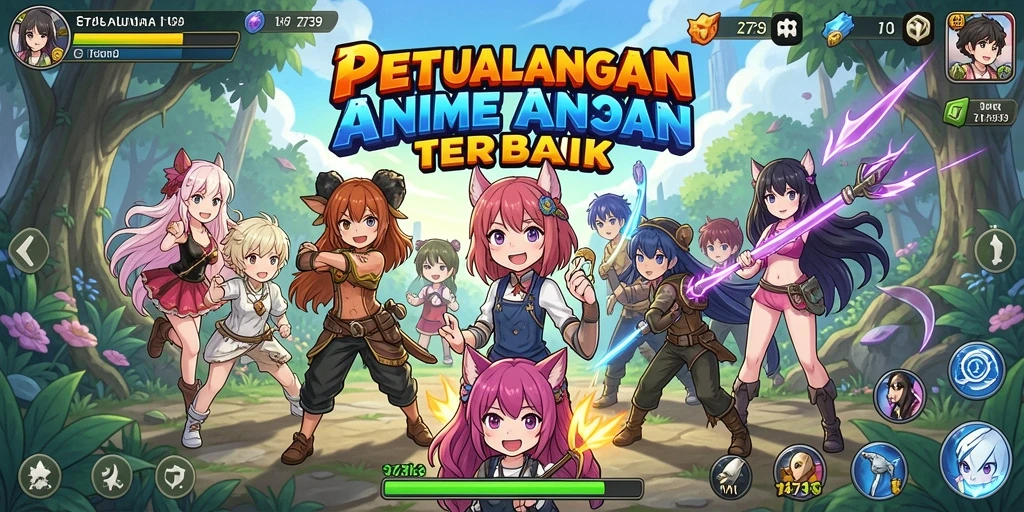 Screenshot gameplay 2739 menampilkan pertarungan karakter Anime yang seru.