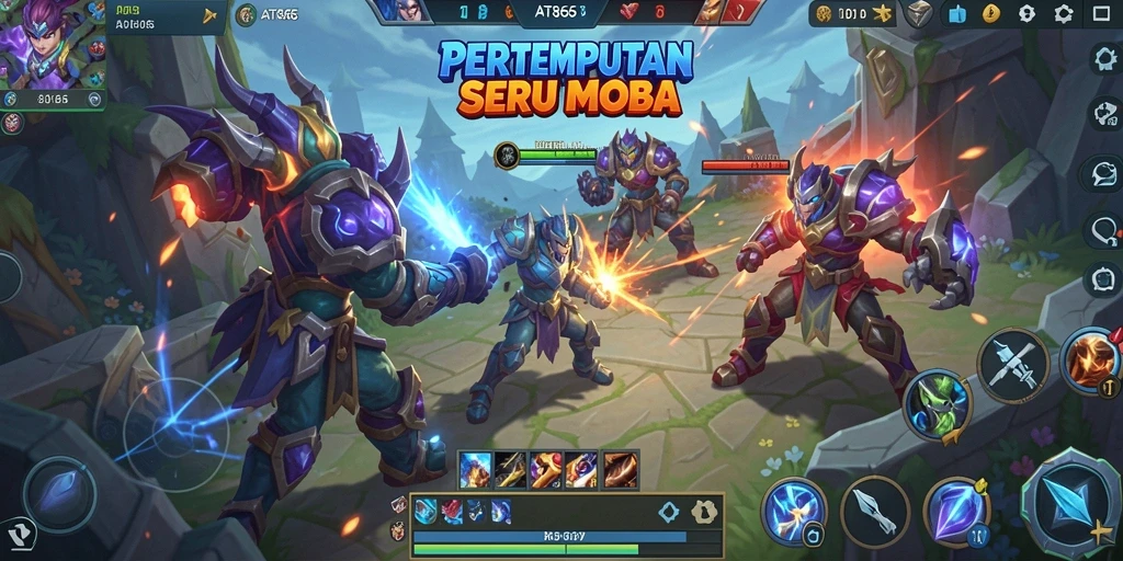 Gameplay AT866 yang seru dan menegangkan dalam dunia MOBA.