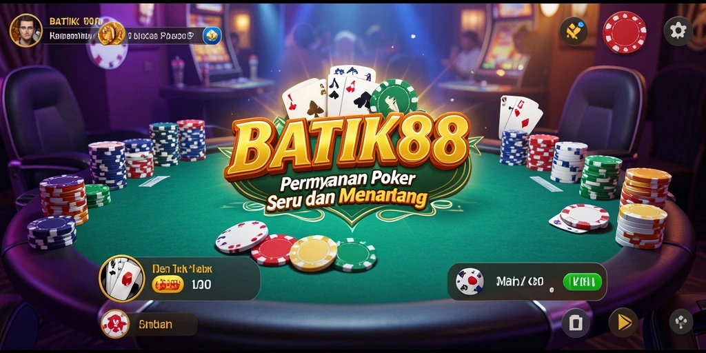 Tampilan gameplay seru dari permainan Poker di BATIK88.