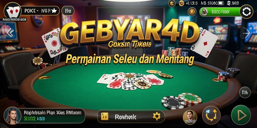 Screenshot utama GEBYAR4D menampilkan gameplay Poker yang seru dan mendebarkan.