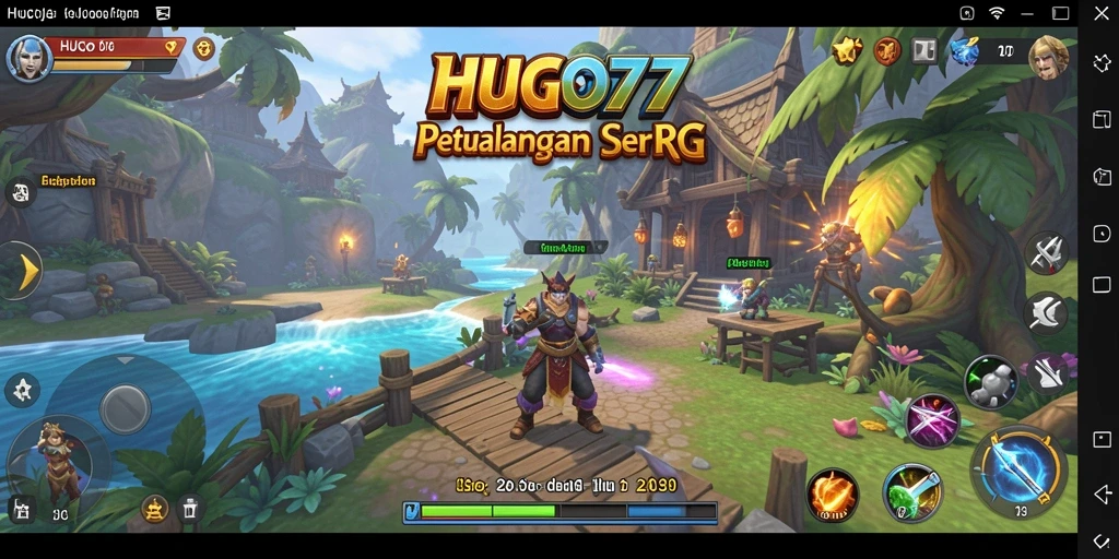 Screenshot HUGO77 menunjukkan aksi pertempuran menegangkan di dunia RPG.