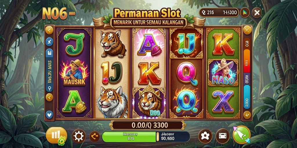 Tampilan utama gameplay N06 yang menampilkan mesin slot yang mengasyikkan.