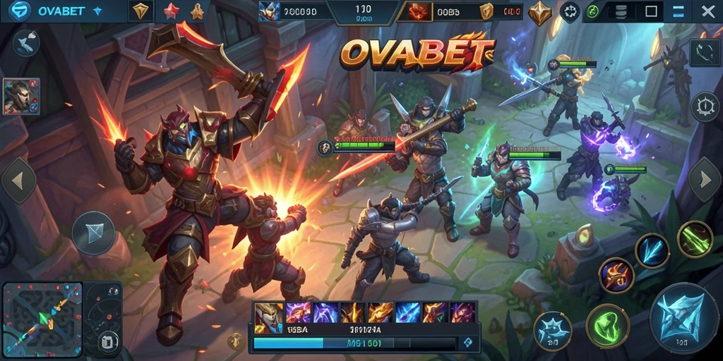 Screenshot gameplay OVABET yang menunjukkan aksi pertempuran seru.