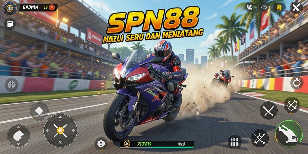 Gameplay SPN88 menampilkan balapan motor yang intens dan mendebarkan.