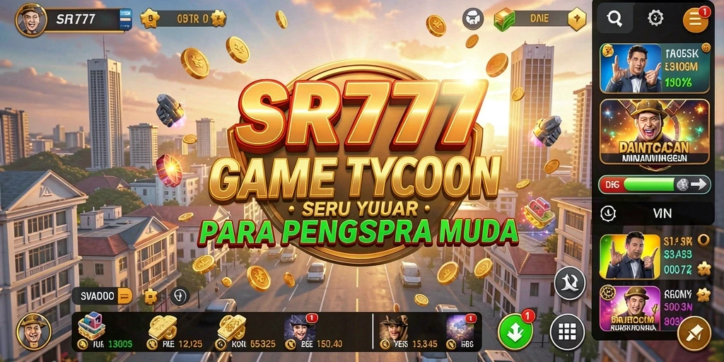 Tangkapan layar utama SR777 yang menunjukkan aksi gameplay Tycoon.