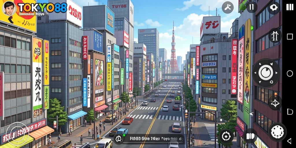 Gameplay seru di TOKYO88 dengan aktivitas di kota Tokyo.