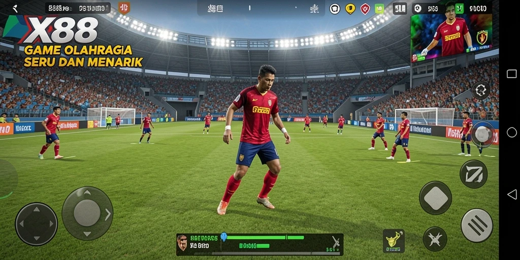 Tampilan gameplay menarik dari aplikasi X88 dengan berbagai cabang olahraga.